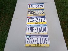 Pennsylvania Truck License Plate Lot of 5