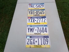 Pennsylvania Truck License Plate Lot of 5
