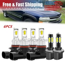 For Tahoe 2001-2006 - 6x Combo LED Headlight High Low Beam Fog Light Bulbs