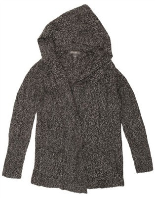 Eddie Bauer Damen Cardigan Pullover mit Kapuze UK 14 mittelgrau fleckig CN08