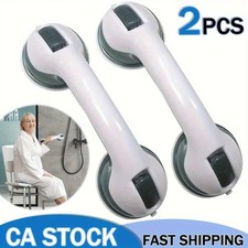 Two Bathroom Safety Grab Bars with Non-Slip Grips, Made of Durable Plastic, Stur