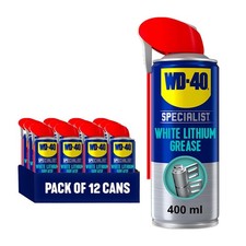 WD-40 Specialist White Lithium Grease Spray, 400ml 12-Pack, Long Lasting Spray 31.68 per litre