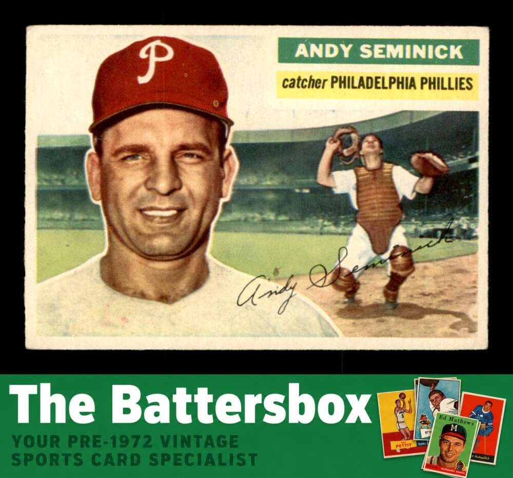 Andy Seminick #296 Baseball Cards 1956 Topps trading card — raw and PSA graded price guide