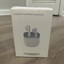 Essential True Wireless Bluetooth In-Ear Earbuds w/ Charging Box, White