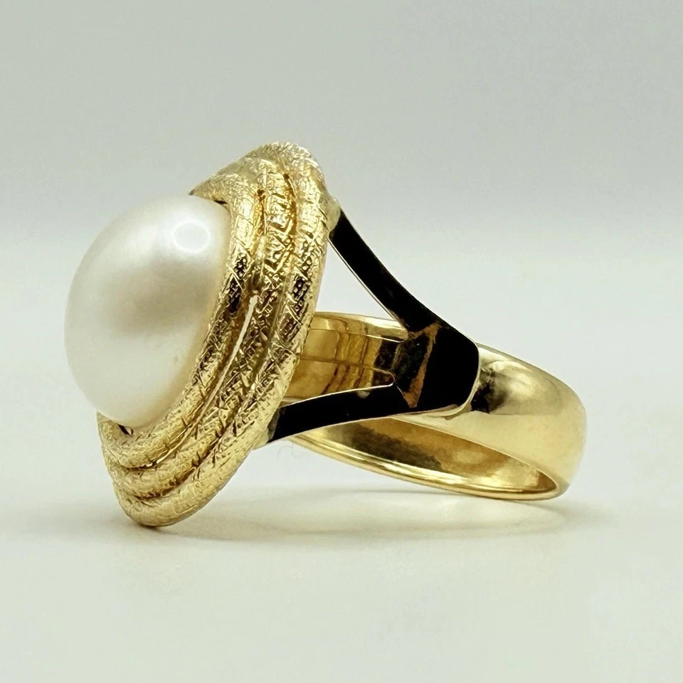 Anillo Honora Oro 14k Perlas Cultivadas Talla 6 Hecho en Italia Foto 3 de 4