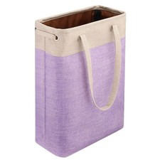 i BKGOO Laundry Basket with Handles Beige Purple Slim Laundry Bin Collapsible...