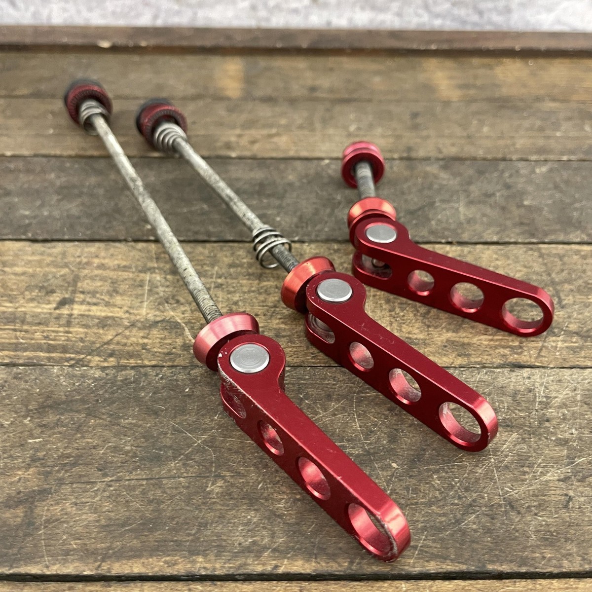 Vintage Ringle Holey Skewer Set Red 135mm Rear MTB Front Seatpost