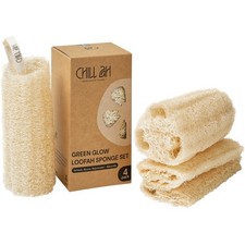 Loofah Sponge Set, 2-Pack 100 Plant-Based Dye-Free Biodegradable Scratch-Free