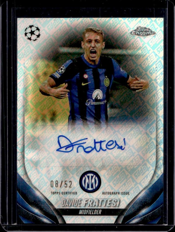 2023-24 Topps Chrome UEFA Davide Frattesi Auto Autograph Toppsfractor #/52 Inter