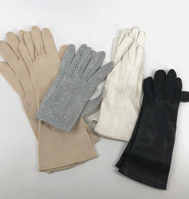 4 Vtg Womens Leather Gloves Driving Dress Opera Crescendoe, Kayser, Doeskin 7.5