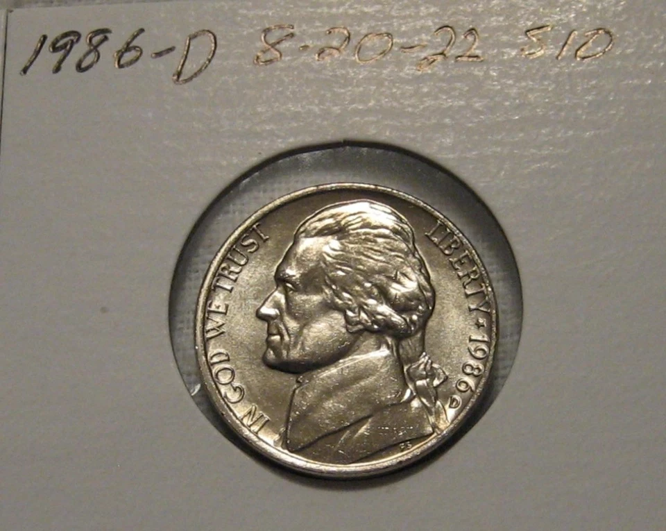 1986-D 6 FULL STEP (FS)  BU GEM JEFFERSON MUST SEE ADDITION TO ANY COLLECTION - Image 3 of 4