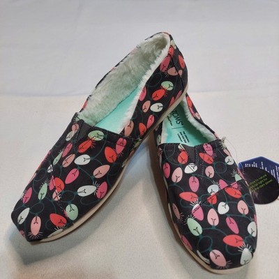 TOMS Alpargata Forged Iron Tree Lights Slip-on Shoes Glow-in-the-dark/FauxFur 7