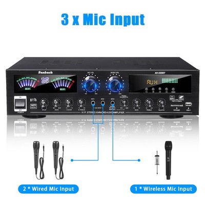 800W Surround Sound Bluetooth Audio Power Amplifier Receiver Home Theater Stereo