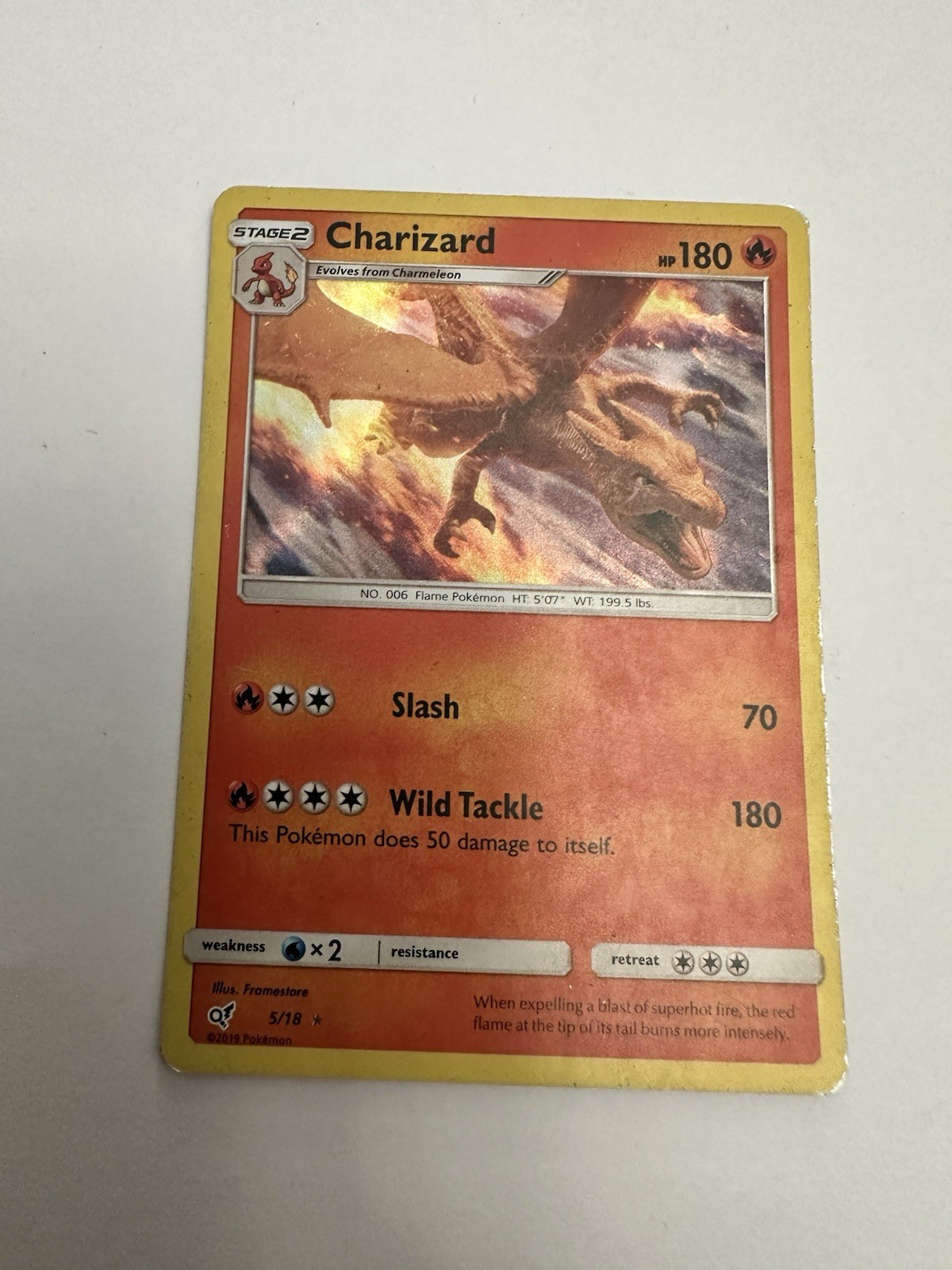 Pokémon Charizard 5/18 Detective Pikachu Holo Rare 180 HP TCG - See Photos -