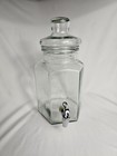 Spotted Glass Beverage Dispenser With Glass Dome Lid.
