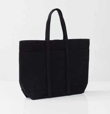 Amiacalva Black Washed Canvas Medium Tote