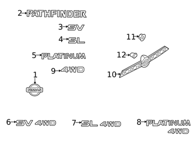 Genuine Nissan Hatch ROCKCREEK PATHFINDER Emblem 80892-9A40C for