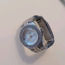 "FOSSIL" - "BLUE" Damenuhr -Ref.Nr.- AM 4023 - Edelstahl/Kristalle - Perlmutt ZB