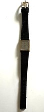Seiko Tank Watch 2C20-5820 Women’s Thin Profile Black Leather NEW BATTERY Japan
