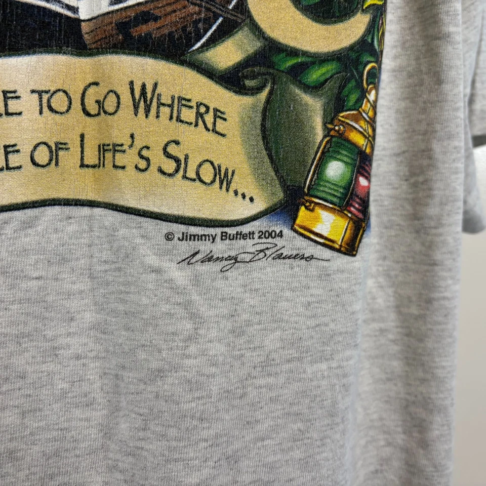 Camiseta De Colección Jimmy Buffett Margaritaville Para Hombres 2XL Gris Key West Florida Y2K Foto 3 de 4