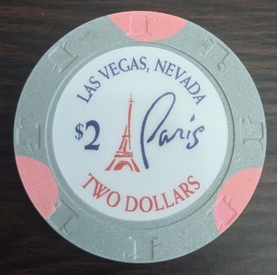 $2 Paris Casino Las Vegas, NV Poker Room Casino Chip 2022 Issue