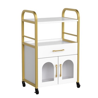 3 Tiers Salon Manicure Trolley Multi-purpose Rack Heavy-Duty Cart for Beauty Spa