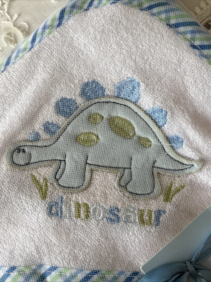 Juego de toallas y paños con capucha CARTER’ S Dinosaur 28" X 34" borde verde/azul NUEVO Foto 2 de 4