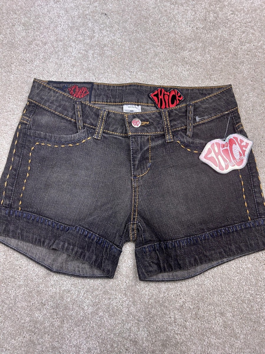 Chick By Nicky Hilton Shorts Juniors 25 Gray Denim Skull