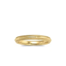 3mm Milgrain Edge Domed Light Band in 14k Yellow Gold