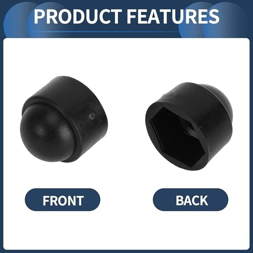 Wheel Lug Nut Bolt Exterior Rims Tire Nut Screws Dust Cap Cover Nut 19mm Black - Picture 6 of 7