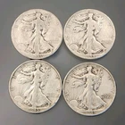 Walking Liberty Half Dollars 1930s & 40s 90% Silver US Coins Lot Of 4