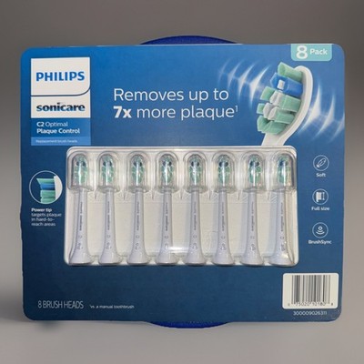 (8) Pack Philips Sonicare C2 Optimal Plaque Control Replacement Tooth Brush Head