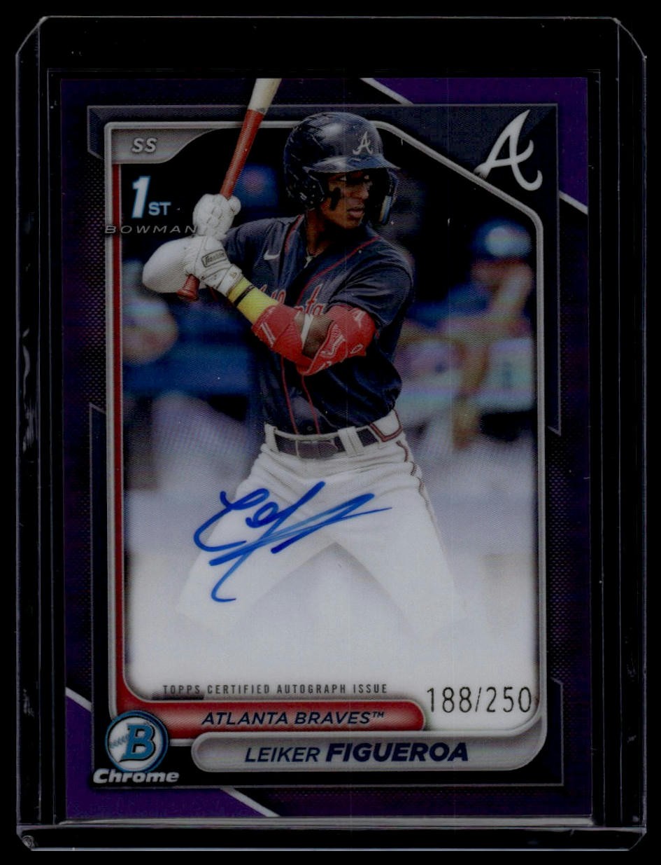 2024 Bowman Chrome #CPA-LF Leiker Figueroa Prospect Auto Purple Refractors #/250