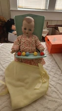 RARE! Vintage Bye Bye Baby+Seat | Danbury Mint Porcelain Doll in original box!