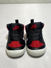 Air Jordan 1 Crib Bootie Sneakers Toddler Size 2C Red Black Round Toe AT3745-602