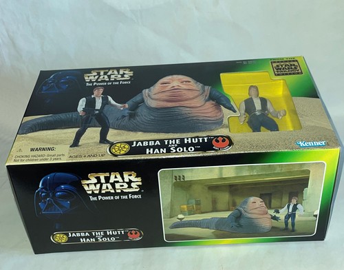 1997 Star Wars POTF Jabba the Hutt & Han Solo Figure Set Kenner Sealed in Box - Picture 6 of 6