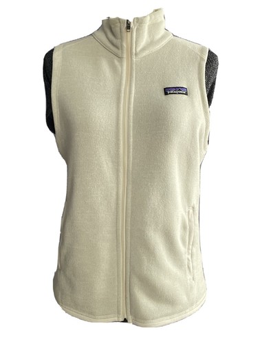 Patagonia Womens Fleece Vest Cream Ivory Knit Zip