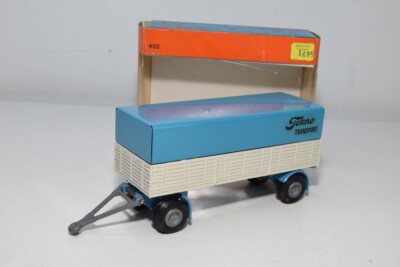 B71 1:50 TEKNO 452 TRAILER BLUE CREAM LOW CANOPY FOR VOLVO F89 MIB RARE!