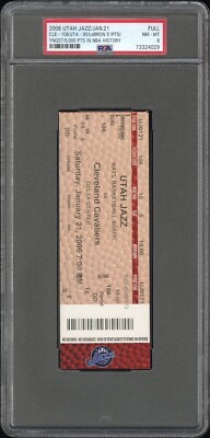 2006 LEBRON JAMES 51 PTS/YOUNGEST TO 5000 PTS FULL TICKET HIGHEST GRADED PSA 8 | eBay