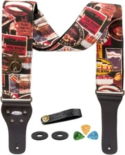 Wepop Guitar Strap Woven Style Adjustable Acoustic Electric Guitar Bass Strap