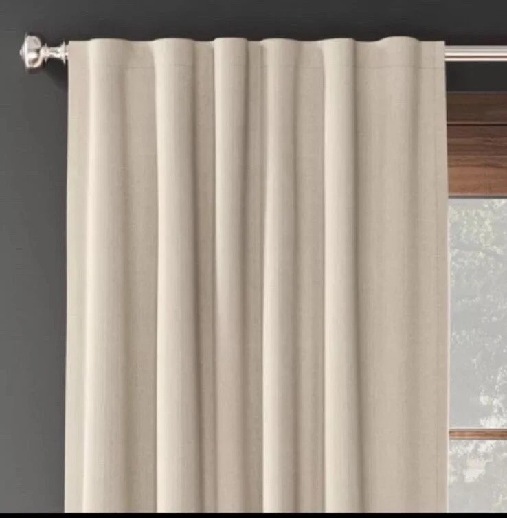 Threshold Blackout Curtain Panels Pair Natural Aruba 50” X 63” New open Box - Image 4 of 4