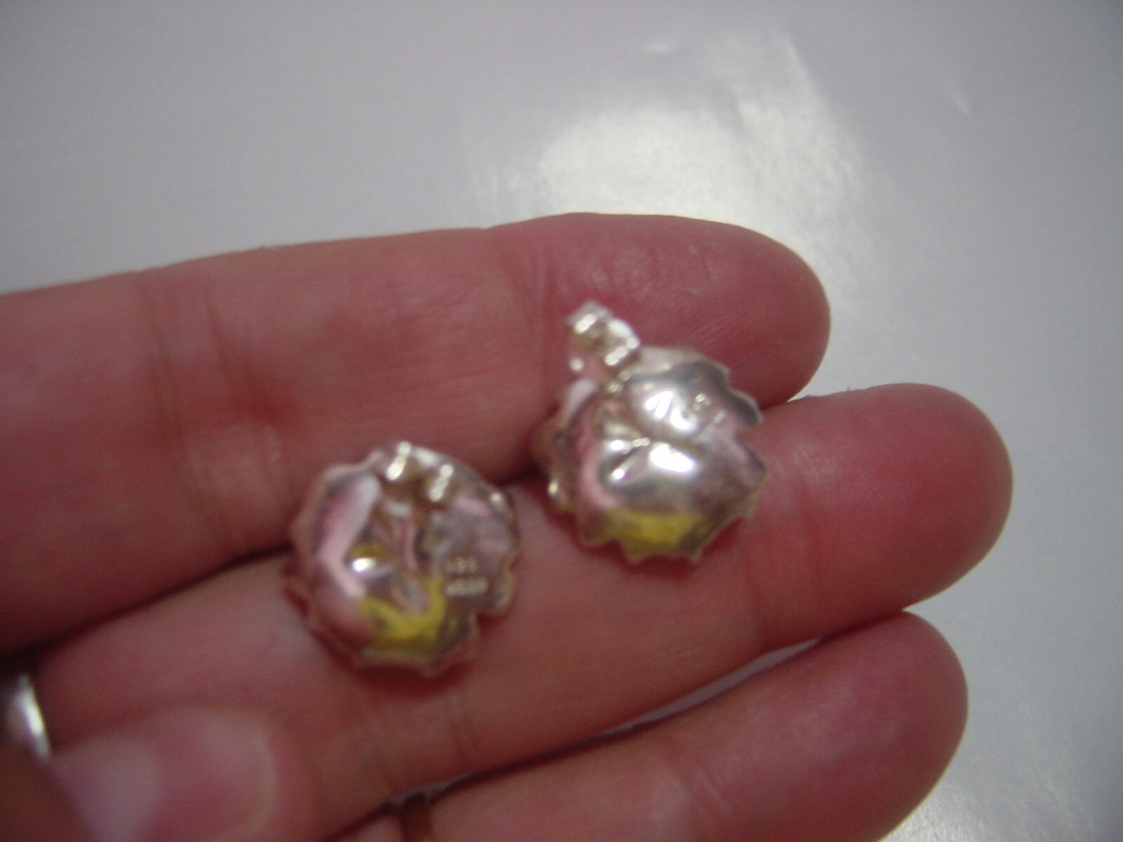 Solid Silver flower earings-Stunning designer-sup… - image 7