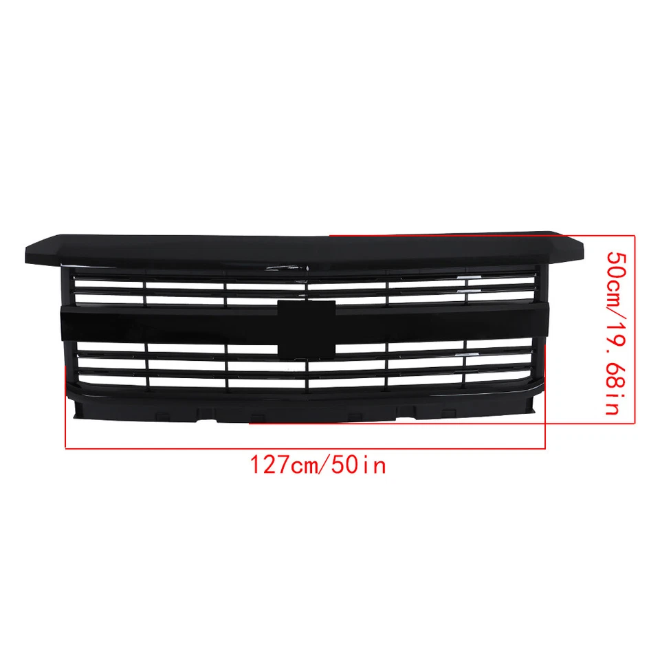 Black Front Grille Assembly For Chevrolet Silverado 2500 HD 2015 2016-2019 Foto 2 de 4