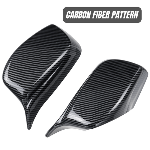 2x Carbon Fiber Side Mirror Cover Caps For 2003-2008 BMW E60 E61 E63 E64 M Style - Picture 3 of 14