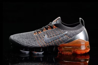 New Nike Air Vapormax Flyknit 3 Grey Orange Men's Size