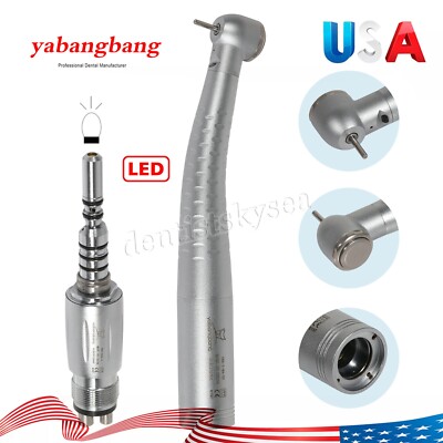 Dental Fiber Optic LED High Speed Handpiece Turbine / Quick Coupling 4Holes YD6