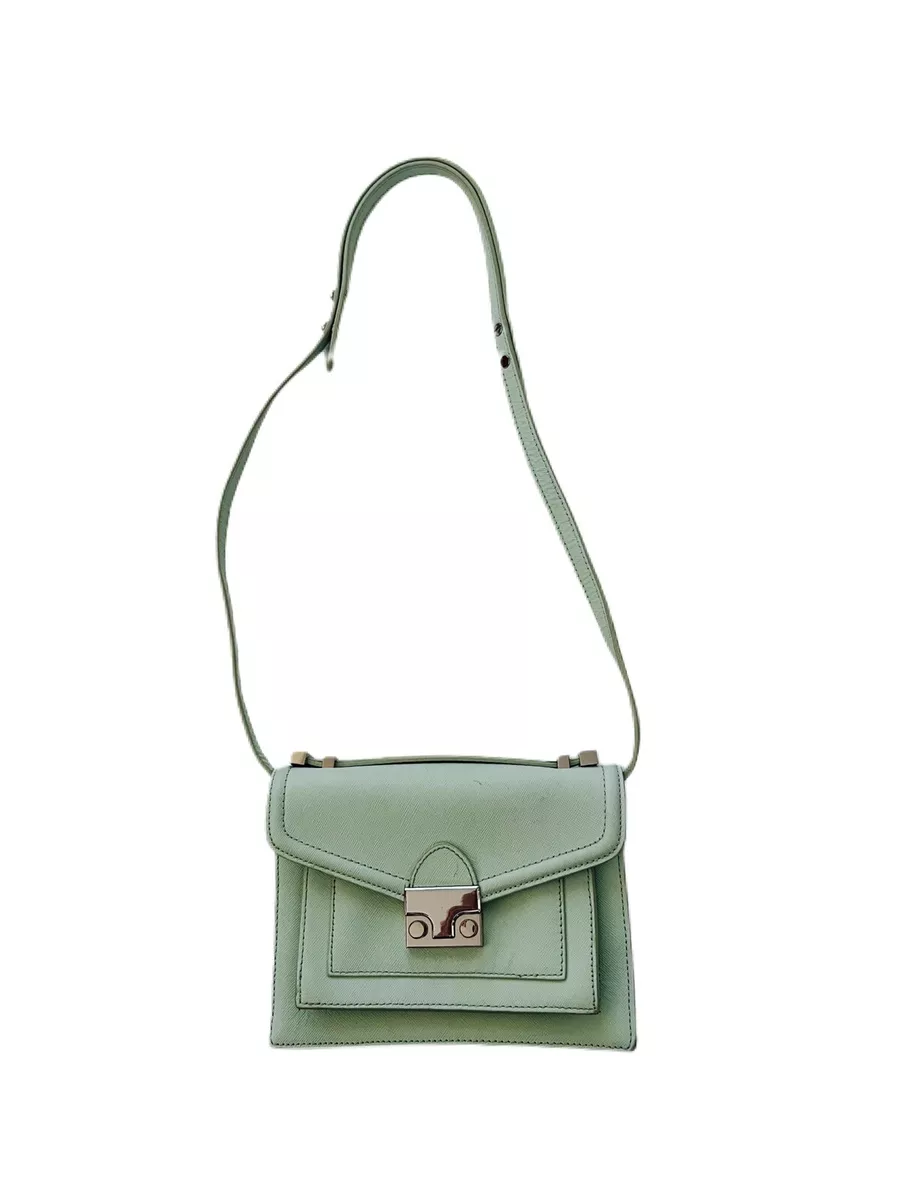 LOEFFLER RANDAL Mint Green Saffiano Leather Mini Rider Bag
