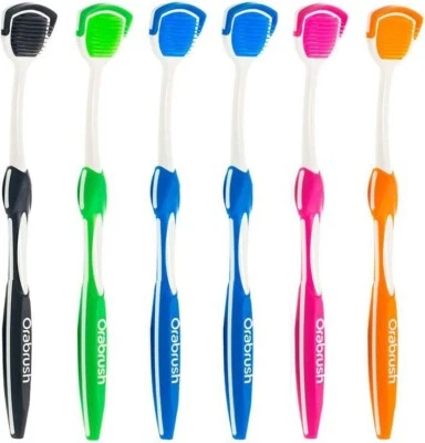 6 x DenTek Orabrush Tongue Cleaner Scraper Soft Bristle