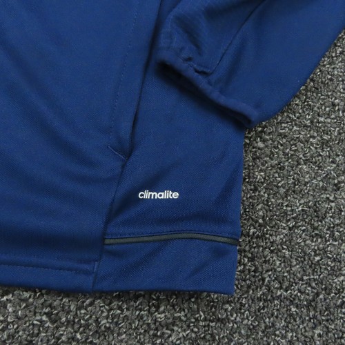Adidas Jacket Girls Large Blue Climalite Full Zip Mock Neck Long Sleeve Youth - Picture 2 of 11