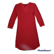 Chaps Womens M Red Black Floral Long Sleeve Night Gown